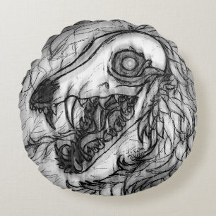 Cryptid: Snow Wasset Sketch Round Cushion