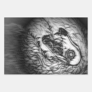 Cryptid: Snow Wasset Sketch Wrapping Paper Sheet
