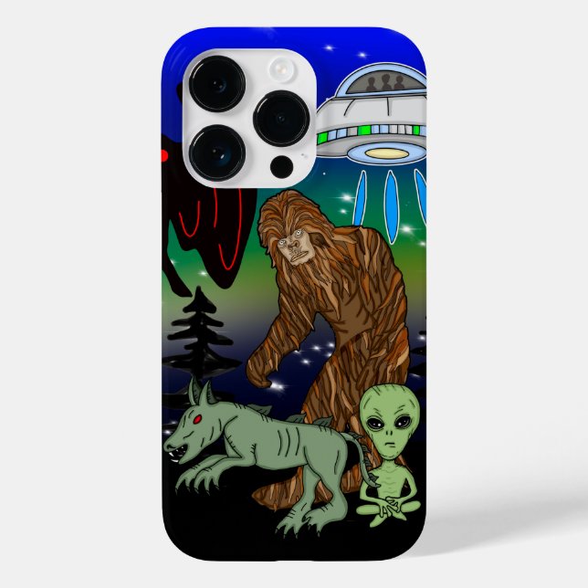 Cryptid, UFO,  Big Foot, Chupacabra, Alien Mothman Case-Mate iPhone Case (Back)