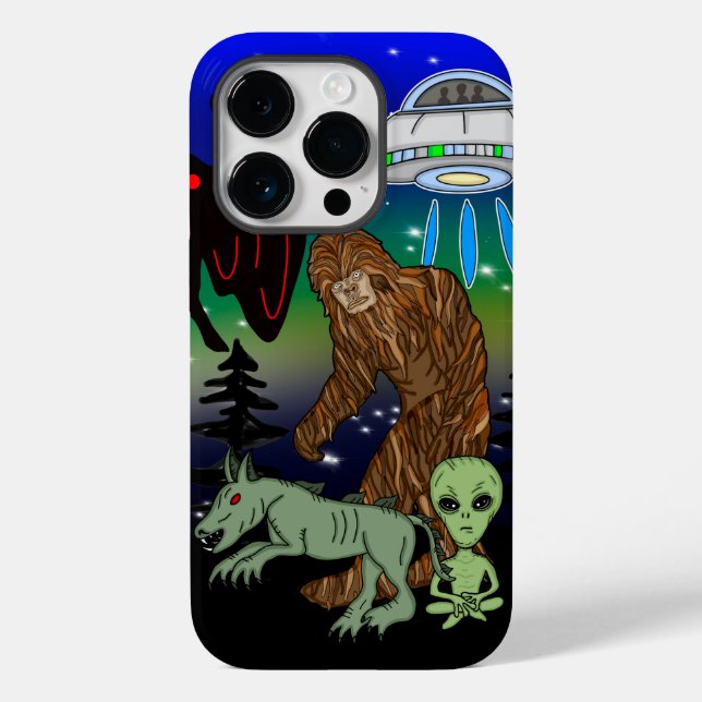 Cryptid, UFO,  Big Foot, Chupacabra, Alien Mothman Case-Mate iPhone Case (Back)