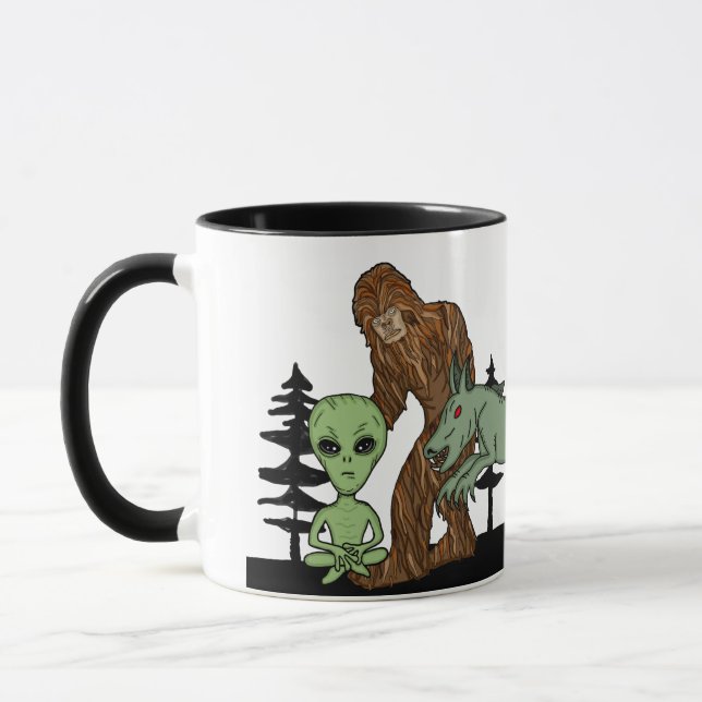 Cryptid, UFO,  Big Foot, Chupacabra, Alien Mug (Left)