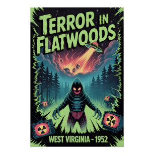Cryptid UFO West Virginia 1952 Horror Art Poster
