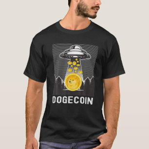 Crypto Alien Space Trying To Take Dogecoin UFO - D T-Shirt