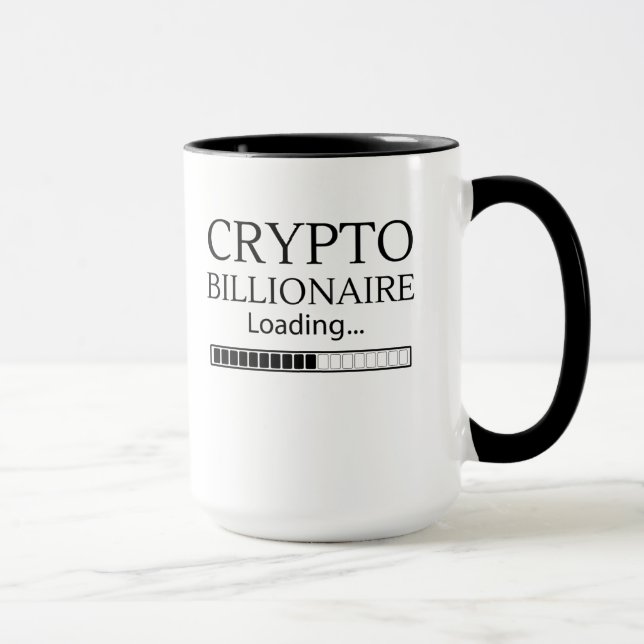 Crypto billionaire loading funny online trading mug (Right)
