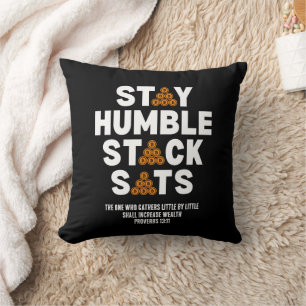 Crypto Bitcoin Investor STAY HUMBLE STACK SATS  Cushion