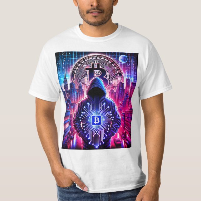 Crypto / Bitcoin Stealth T-Shirt Blue Purple (Front)