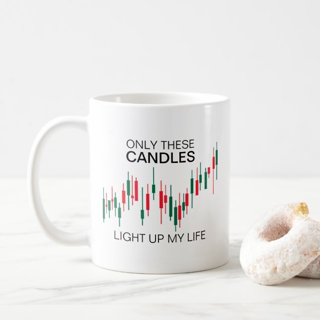 Crypto Candlesticks Personalised  Coffee Mug (With Donut)