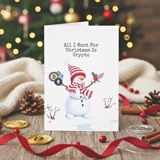 Crypto Christmas Snowman Card (Holiday Blockchain Greeting Cards)