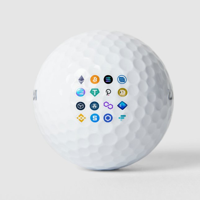 Crypto Currency Logo Collection Golf Balls (Front)