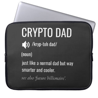 Crypto Dad Definition Bitcoin HODL Christmas Laptop Sleeve