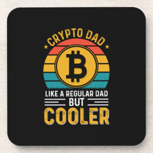 Crypto Dad Retro Sunset Coaster