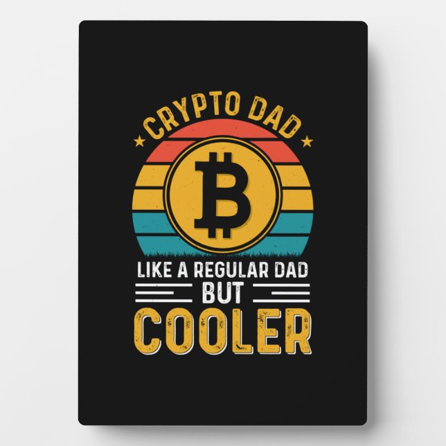Crypto Dad Retro Sunset Plaque (Front)