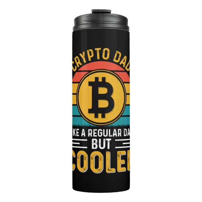 Crypto Dad Retro Sunset Thermal Tumbler (Front)