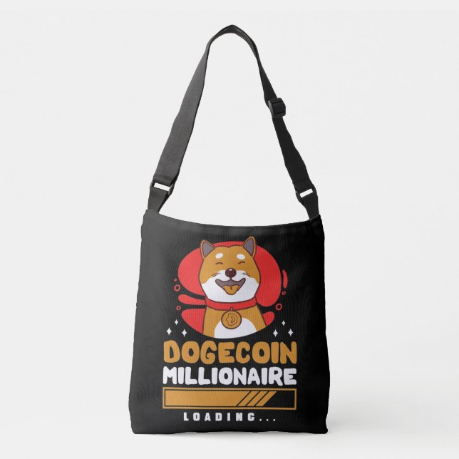 Crypto DogeCoin Millionaire Loading Crossbody Bag (Front)