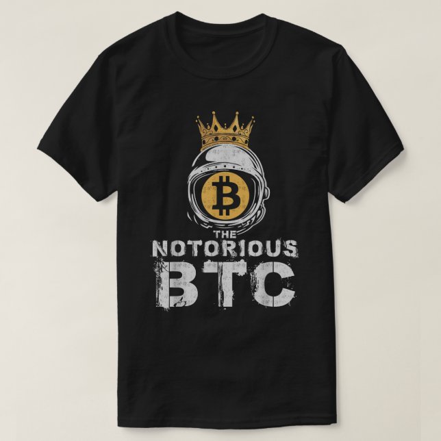 Crypto King Astronaut Bitcoin Design T-Shirt (Design Front)