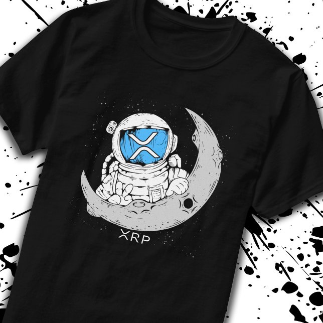 Crypto Meme XRP Cryptocurrency Cute Astronaut Moon T-Shirt (Creator Uploaded)