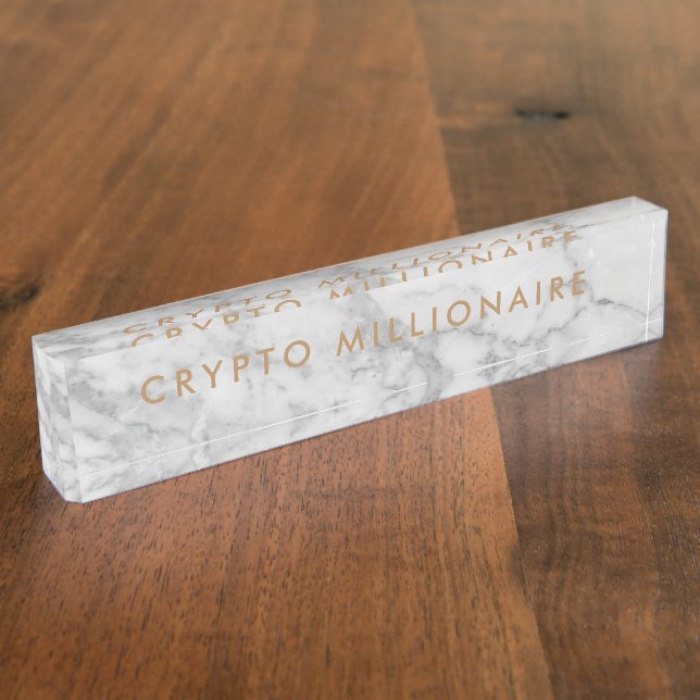 Crypto millionaire Entrepreneur NFT Nameplate (Side)