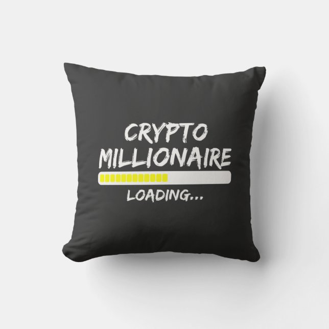 Crypto Millionaire Loading Bitcoin Cushion (Front)