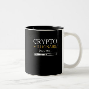 Crypto Millionaire Loading funny coin trader Two-Tone Coffee Mug