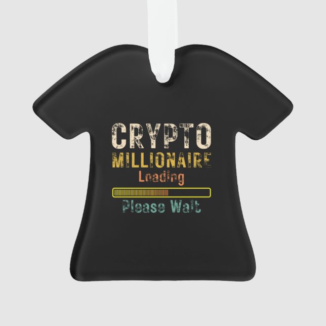 Crypto Millionaire Loading retro vintage Ornament (Back)