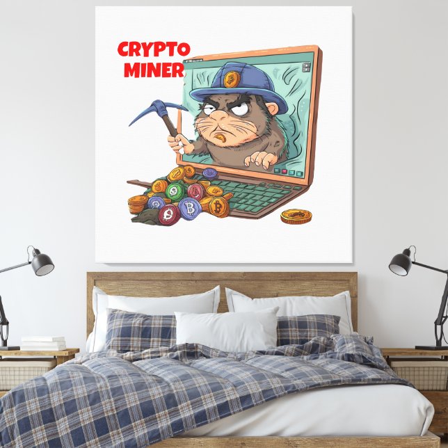 Crypto Miner Canvas Print (Insitu(Bedroom))