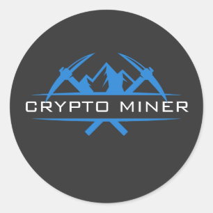 Crypto Miner Custom Name Text Classic Round Sticker