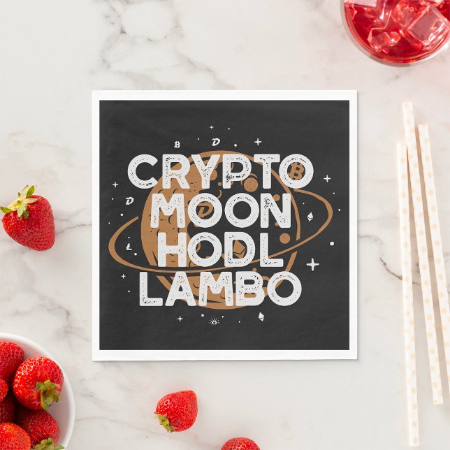 Crypto Moon HODL Lambo Napkin (Creator Uploaded)