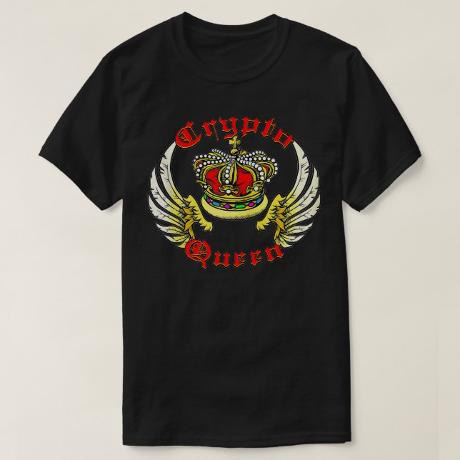 Crypto Queen Cryptocurrency Money Block Chain Stoc T-Shirt (Design Front)