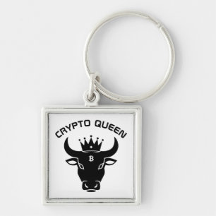 Crypto Queen Personalised White Key Ring