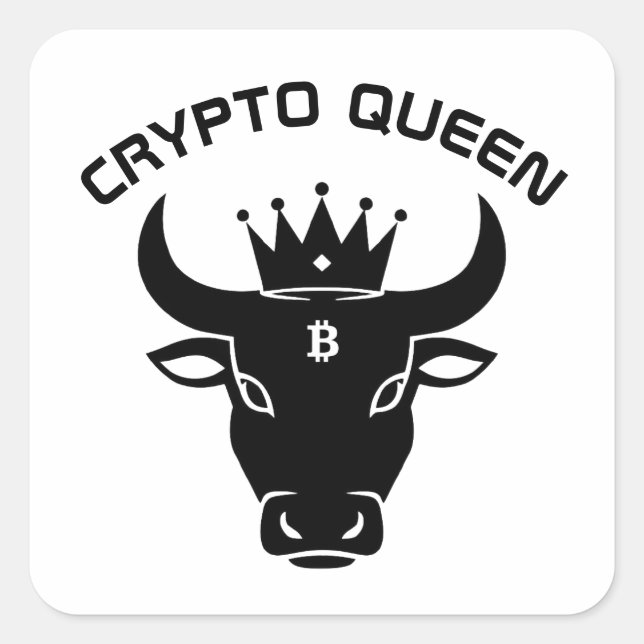 Crypto Queen Personalised White Square Sticker (Front)