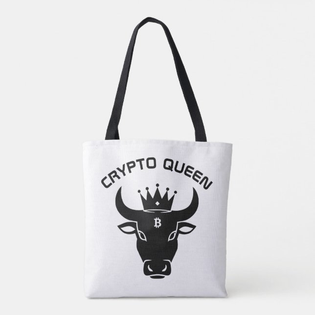 Crypto Queen Personalised White Tote Bag (Back)