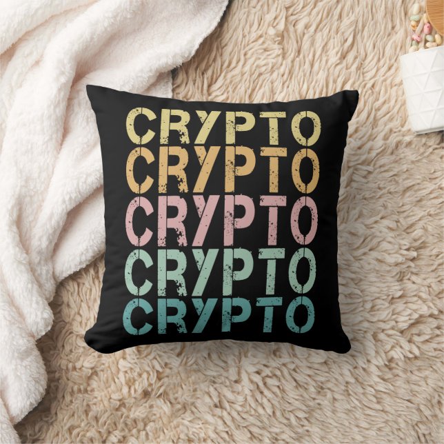 Crypto Retro Lettering Design For Cryptocurrency Cushion (Blanket)