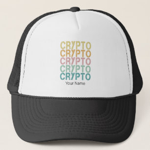 Crypto Retro Lettering Design For Cryptocurrency Trucker Hat
