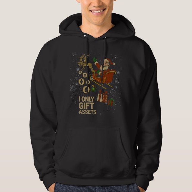 Crypto Sleigh Ride™ Santa ETH Blockchain Believers Hoodie (Front)