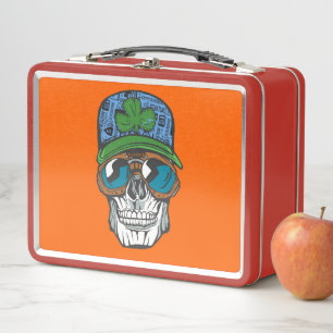 Crypto St Patrick Skull Metal Lunch Box