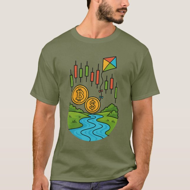 Crypto Stocks Trading Flowing river T-Shirt (Front)