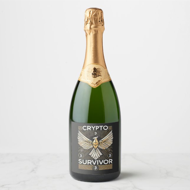 Crypto Survivor Sparkling Wine Label (Front)