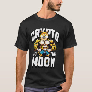 Crypto To The Moon Shiba Buff Muscles Invest Smart T-Shirt