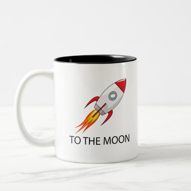 Crypto to the moon Two-Tone coffee mug (Left)