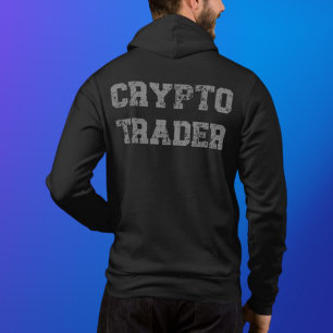 Crypto Trader Grunge Black-Grey Zip Hoodie