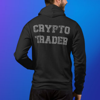 Crypto Trader Grunge Black-Grey Zip Hoodie