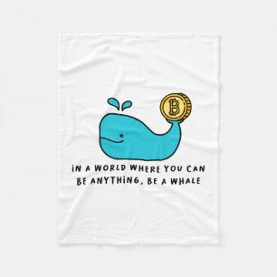 Crypto Whale T-Shirt Fleece Blanket