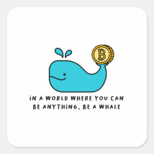 Crypto Whale T-Shirt Square Sticker
