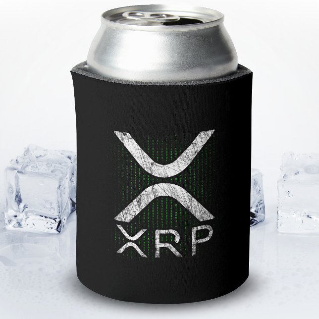 Cryptocurrency Binary Code XRP Hodlers Crypto Meme Can Cooler (Creator Uploaded)