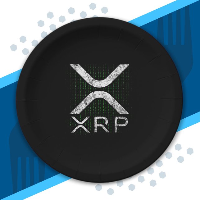 Cryptocurrency Binary Code XRP Hodlers Crypto Meme Paper Plate (Creator Uploaded)