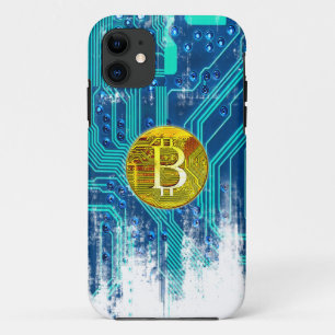 Cryptocurrency Bitcoin and Circuit Board iPhone 11 Case