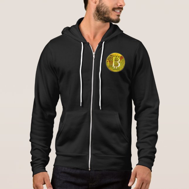 Cryptocurrency Bitcoin and Circuit Board  Hoodie (Front)