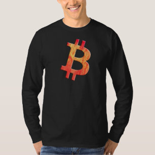 Cryptocurrency Blockchain Btc Orange Sunset Retro T-Shirt