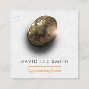 Cryptocurrency Broker Square Business Card