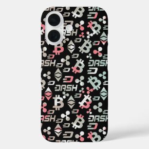 Cryptocurrency Colourful Digital Money Pattern iPhone 16 Case